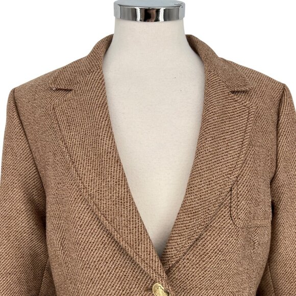 J.Crew Shrunken Fit Wool Blazer Jacket in Tan Size 14 - Picture 2 of 13